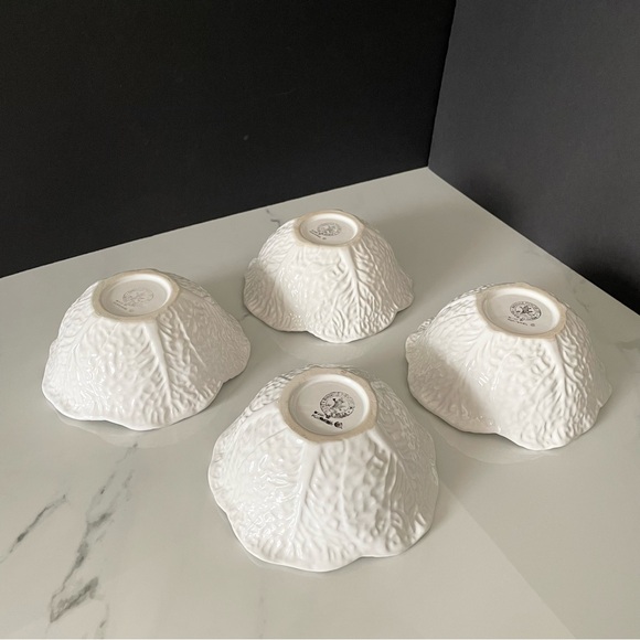 SET of 4 White Cabbage Bowls by Bordallo Pinheiro - Picture 7 of 9